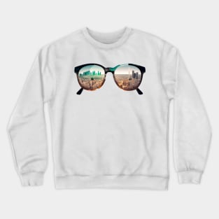 City landscape glasses Crewneck Sweatshirt